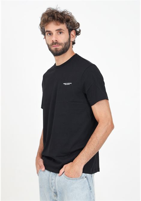 T-shirt a manica corta nera da uomo con stampa logo ARMANI EXCHANGE | 8NZT91Z8H4Z1200
